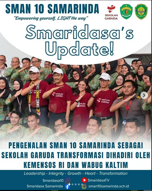 Kegiatan Mengenal Sekolah Garuda di 16 Titik Se-Indonesia: SMAN 10 Samarinda Jadi Wakil Kalimantan Timur